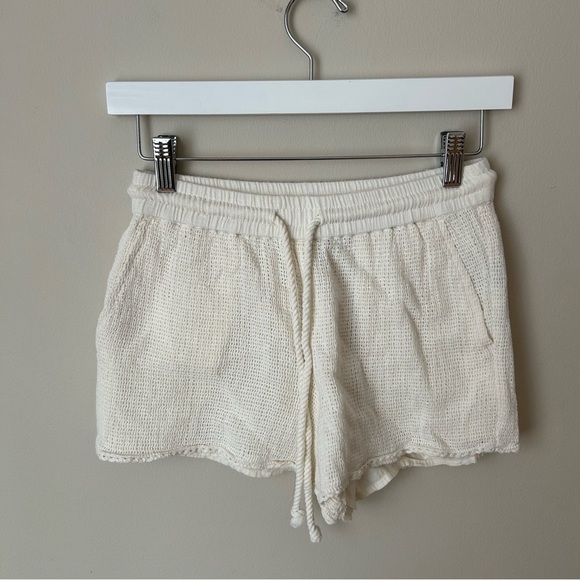Aerie High Waisted LumberJane Waffle Knit Short Cream Ivory Women’s Size XS - Picture 2 of 7